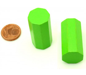 pion octogone vert clair 15 x 30 mm en bois pour jeu