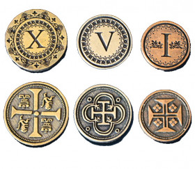 24 Pièces médiévales métal UNITS I V X