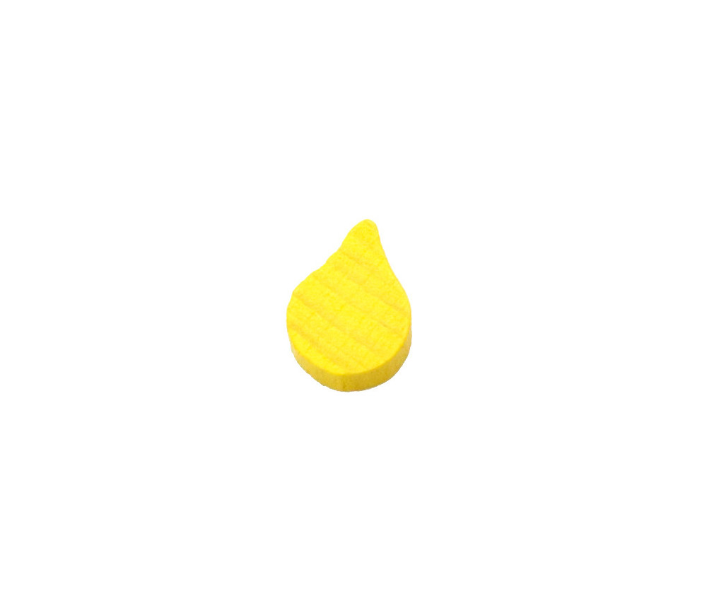 Jeton feuille goutte huile jaune -15 x 10 x 8 mm