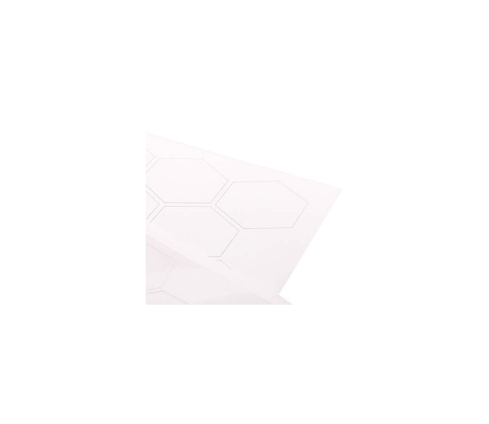 Jetons hexagonaux blancs pour jeux à personnaliser de 5 cm.