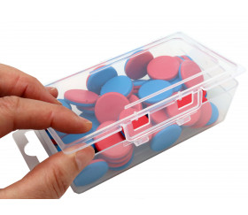 Boite plastique  transparente  vide pour ranger matériel de jeux, blister