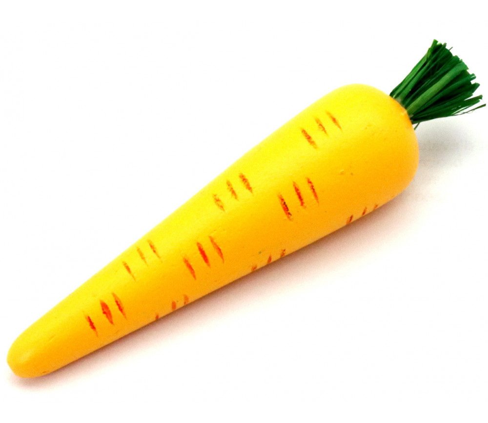 Carotte en bois orange de 10.5 x 2.5 cm légume jouet