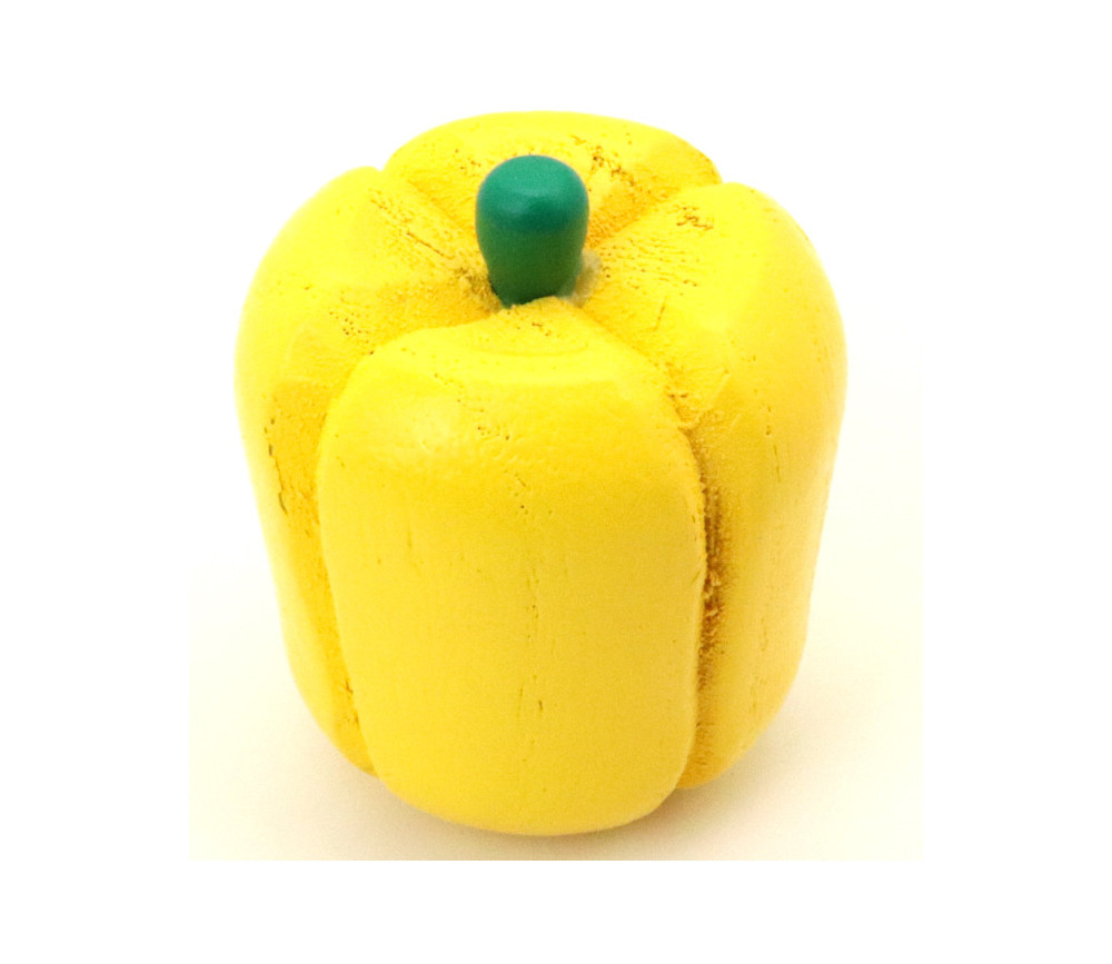 Poivron jaune en bois de 4.5 x 3.9 cm légume jouet