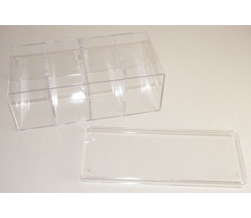 Deck box - Boite 4 compartiments  plastique 20 x 9.5 x 6 cm