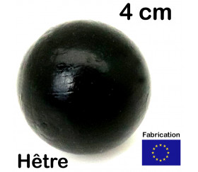 Boule bois couleur noire 40 mm diamètre bille 4 cm