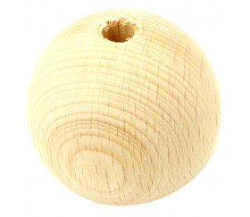 Boule bois 50 mm trouée hêtre bille 5 cm diamètre trou 8 mm