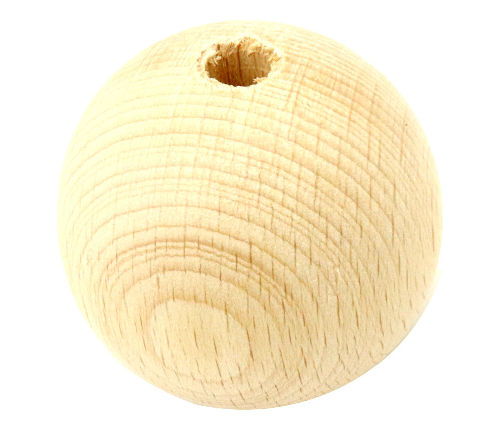 Boule bois 50 mm trouée hêtre bille 5 cm diamètre trou 8 mm