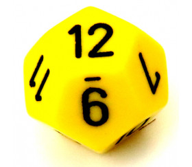Dé 12 faces pour jeu opaque D12 standard jaune