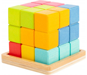 Puzzle de cubes en bois coloré jeu calme de logique puzzle observation