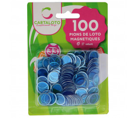 Palet Magnétique 100 pions aimantés de Loto et Bingo magnetic 6 couleurs 00180 