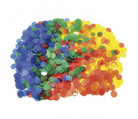 1000 Jetons transparents colorés de 3 cm de diamètre