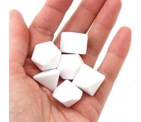 Dé cube blanc neutre multifaces 1.6 cm angles droits D6 16 mm