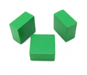 Pavé en bois vert Carré plat vert 20 x 20 x 10 mm jeux à l'unité