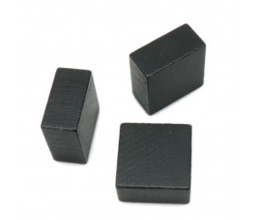 Pavé noir en bois Carré plat noir 20 x 20 x 10 mm jeux à l'unité