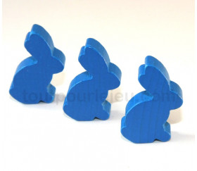 Pion en bois lapin bleu animal pour jeu