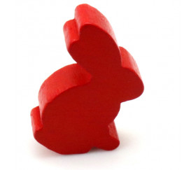 Pion en bois lapin rouge 22 x 31 x 8 mm animal pour jeu