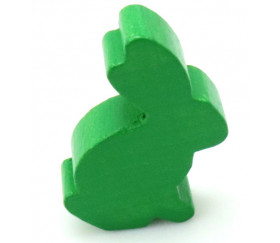 Pion en bois lapin vert 22 x 31 x 8 mm animal pour jeu