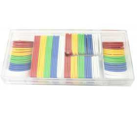 100 Jetons plastique ronds et rectangles 5 couleurs