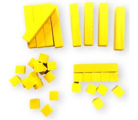 Kit Math 25 cubes bois 10x10x10 mm et 10 baguettes 10x10x50 mm