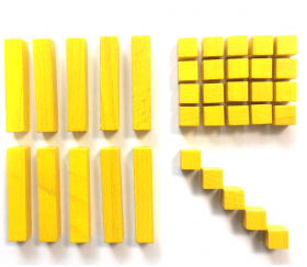 Kit Math 25 cubes bois 10x10x10 mm et 10 baguettes 10x10x50 mm