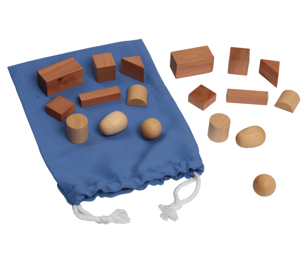 Sac Mystère Montessori 20 formes géométriques en bois