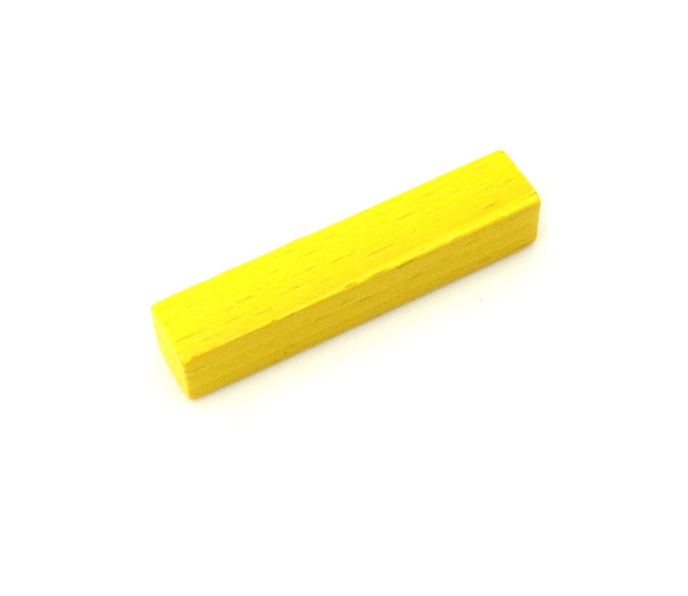 Batonnet 10x10x50 mm en bois pour jeu à l'unité jaune