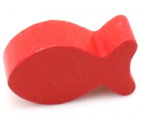 Pion poisson rouge en bois 24 x 13 x 8 mm pour jeu