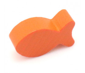 Pion poisson orange en bois 24 x 13 x 8 mm pour jeu
