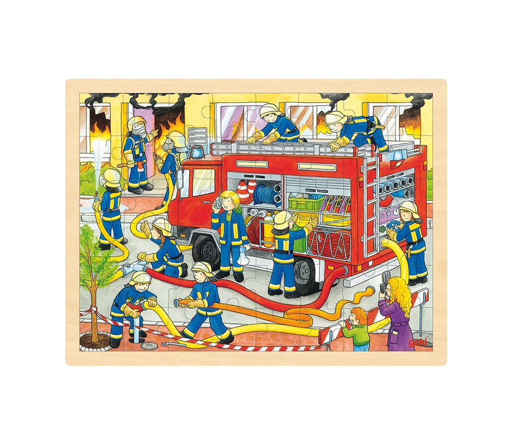 Puzzle en bois 48 pièces les pompiers