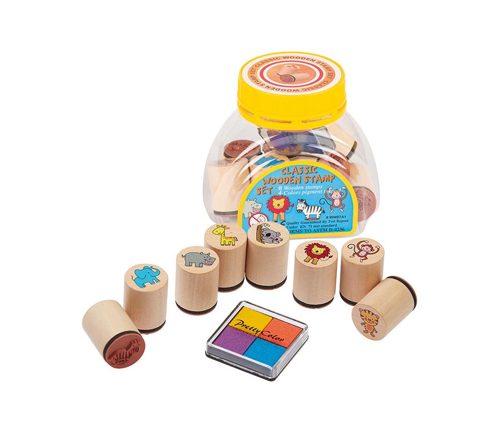 Maildor Appreciation Boîte avec 4 tampons encreurs en bois Multicolore