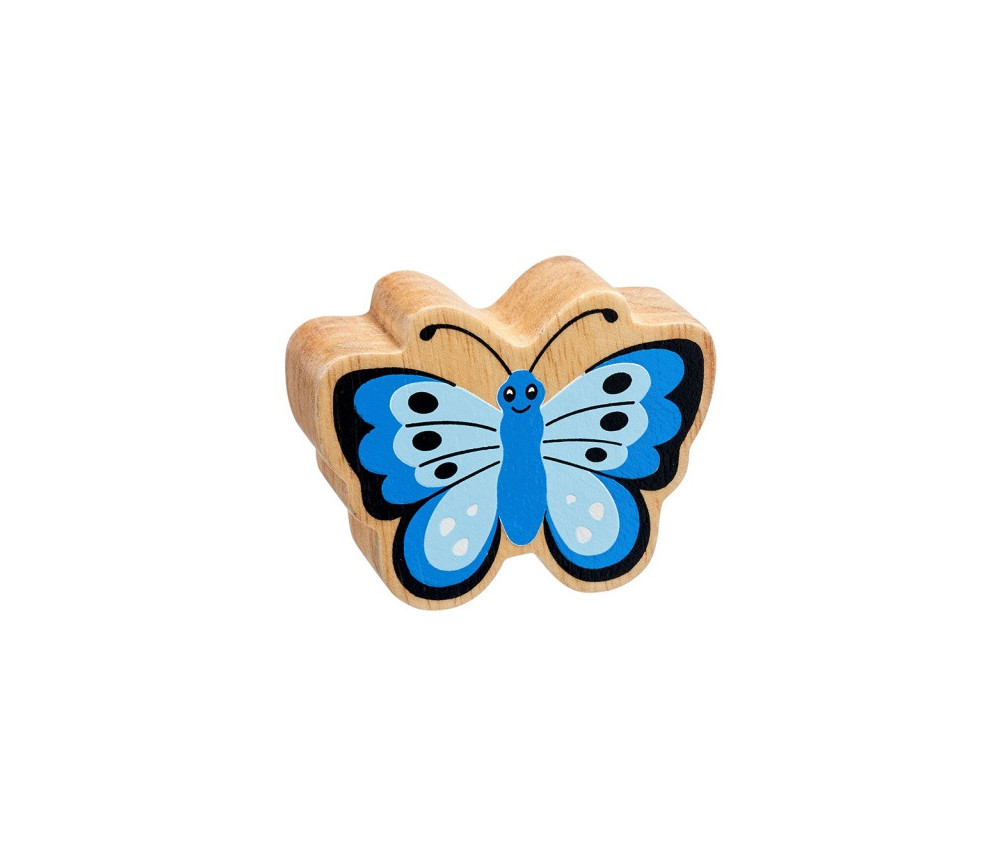 Papillon bleu en bois 54 x 70 x 25 mm