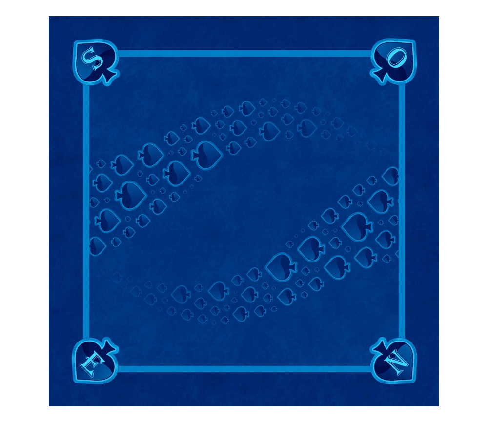 Tapis jeu 60 x 60 cm Tarot bleu Pique Forest