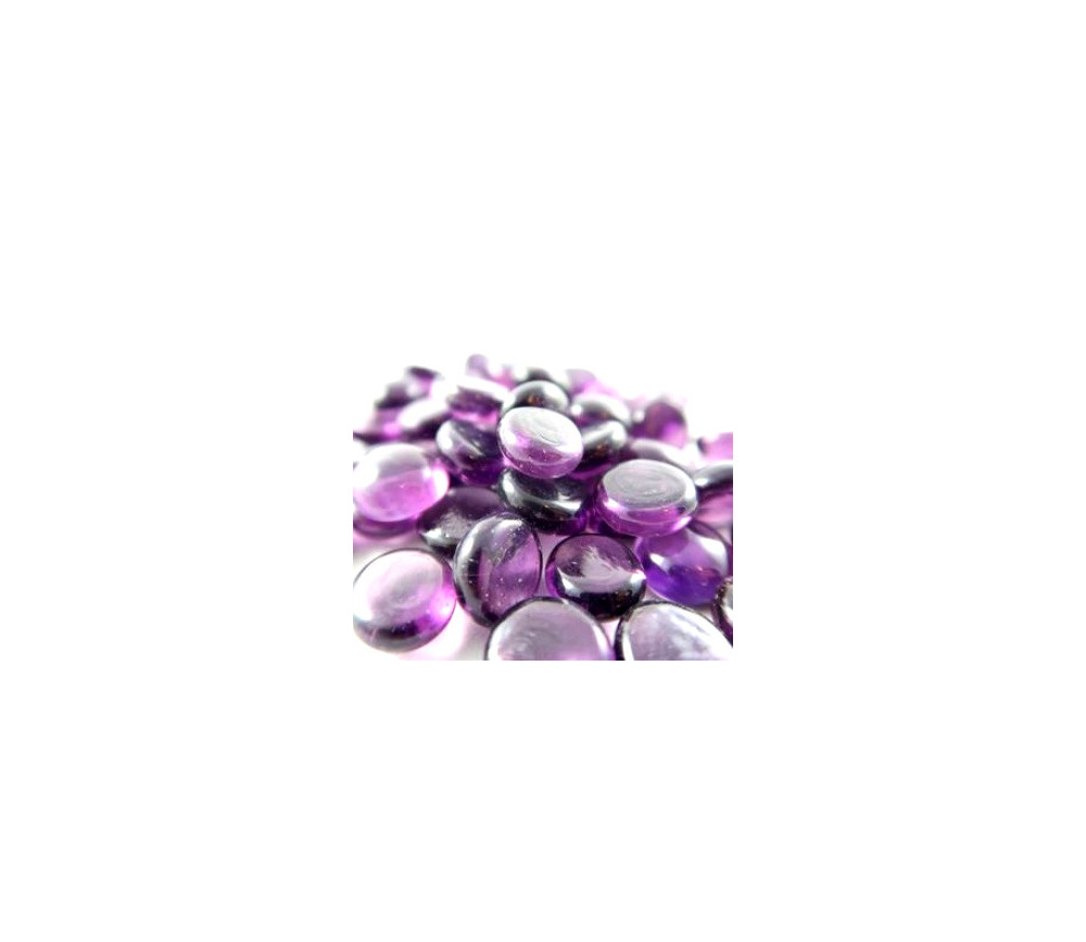 Tube 40 galets violet translucide pierre de vie 12 x 7 mm Tube 40 galets violet translucide pierre de vie 12 x 7 mm