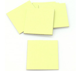 24 carrés 4 x 4 cm carton rigide jaune/blanc vierge tuiles à personnaliser