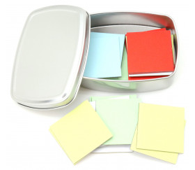 Exemple carrés 4 x 4 cm carton rigide coloré vierge tuiles à personnaliser