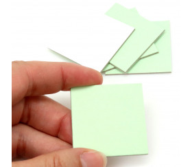 24 carrés 4 x 4 cm carton rigide vert/blanc vierge tuiles à personnaliser