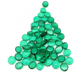 Tube 40 galets vert translucide pierre de vie 12 x 7 mm gems