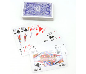 Jeu de 54 cartes plastifiées luxe dos bleu Belote Piquet Manille 00331 kim'play 