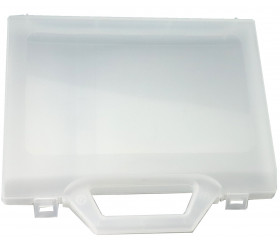 Valisette 24 x 18 x 4.6 cm plastique transparent avec poignée vide