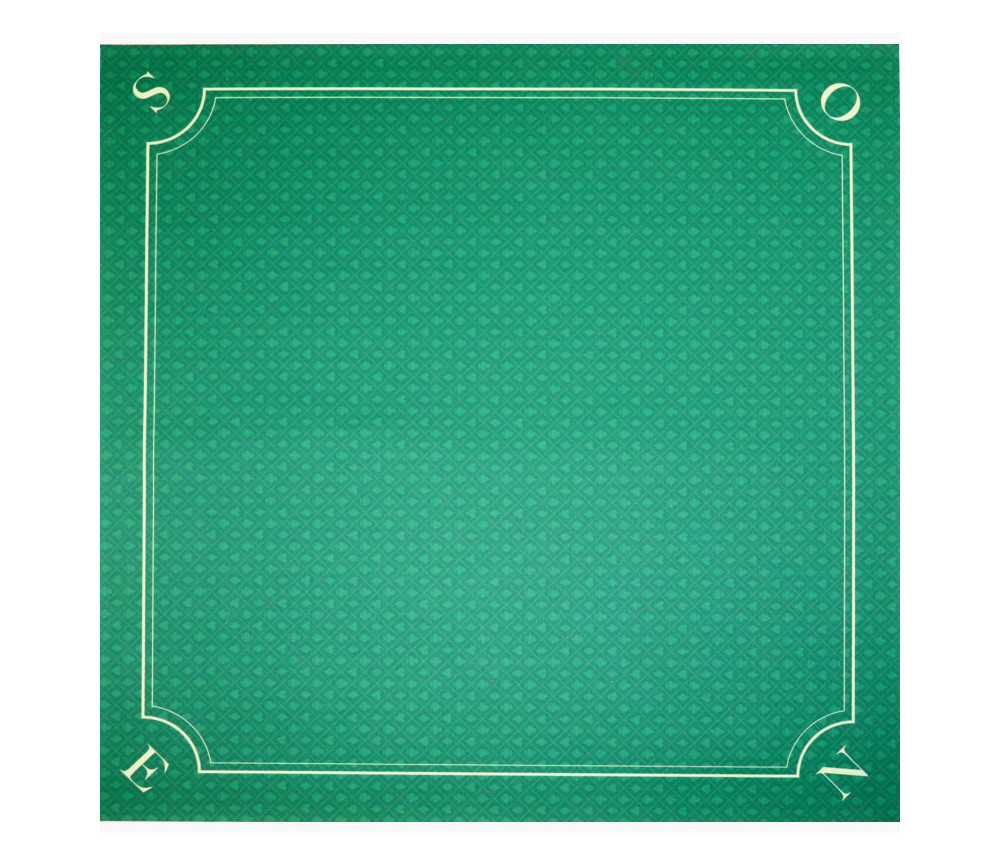 Tapis jeu 60 x 60 cm vert motif mini atouts Nord-Sud Tarot