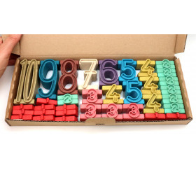 Tour des nombres Couleurs Montessori- bois recyclé 34 pièces