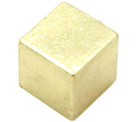 Cube métal doré 8 mm. 8 x 8 x 8 mm à l'unité