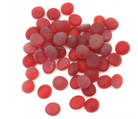 Tube 40 galets rouges givrés pierre de vie 12 x 7 mm