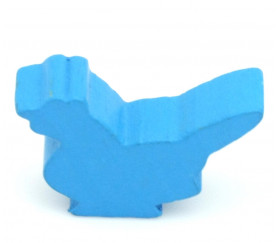 Pion poule  bleue claire en bois 30 x 19 x 8 mm