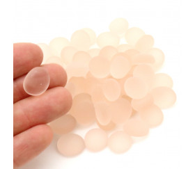 Tube 40 galets givrés rosés pierre de vie 12 x 7 mm