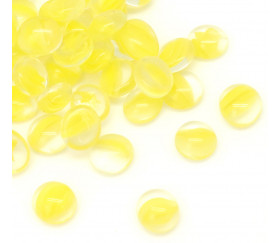Tube 40 galets jaune oeil de chat pierre de vie 12 x 7 mm