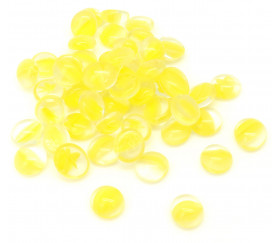 Tube 40 galets jaune oeil de chat pierre de vie 12 x 7 mm