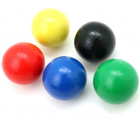 5 balles 30 mm bois cochonnet 5 couleurs pour jeux ou pétanque