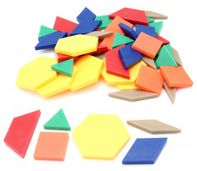 50 Formes géométriques blocs logiques plastique coloré