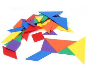 6 jeux de tangrams en plastique colorés